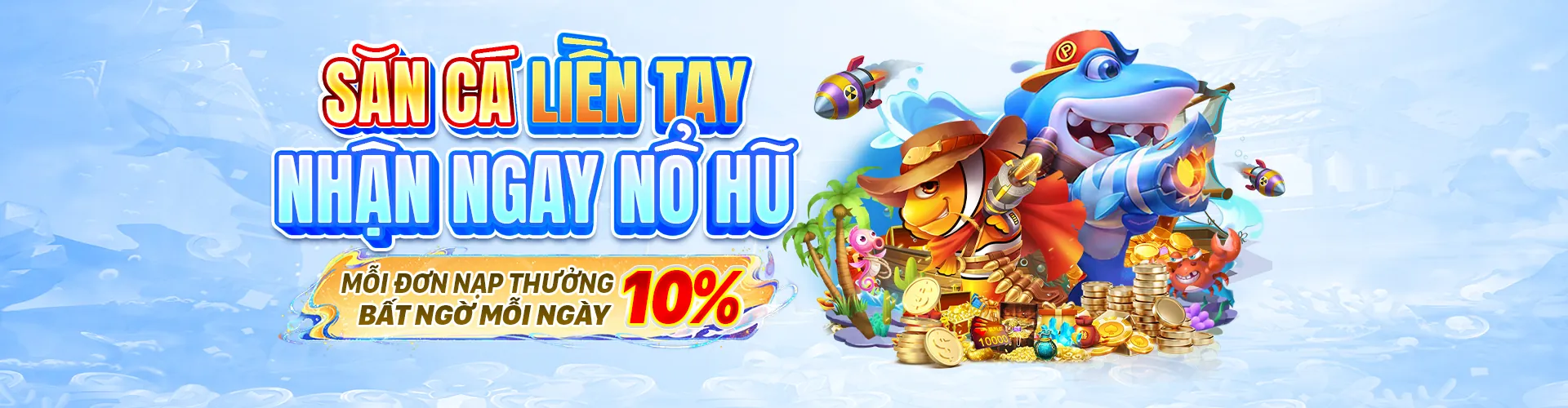 Hình ảnh chính trò chơi bắn cá CF789 với đại dương sống động và tiền vàng